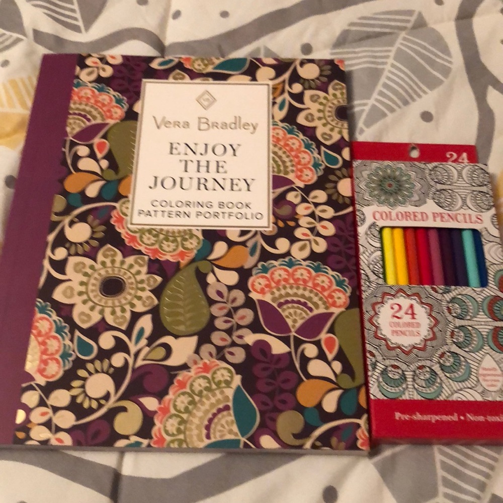 Vera Bradley coloring book & colored pencils